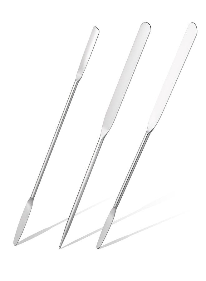 Alrhso 3 Pcs Makeup Spatula, Stainless Steel Cosmetic Spatula Double-Headed Makeup Spatulas for Mixing Foundation Cosmetics Professional Beginner - Image 1
